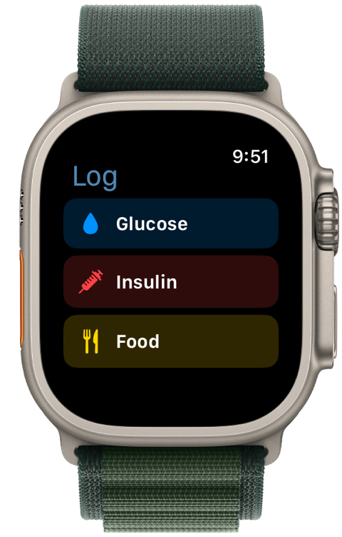 The Apple Watch companion's Log screen.